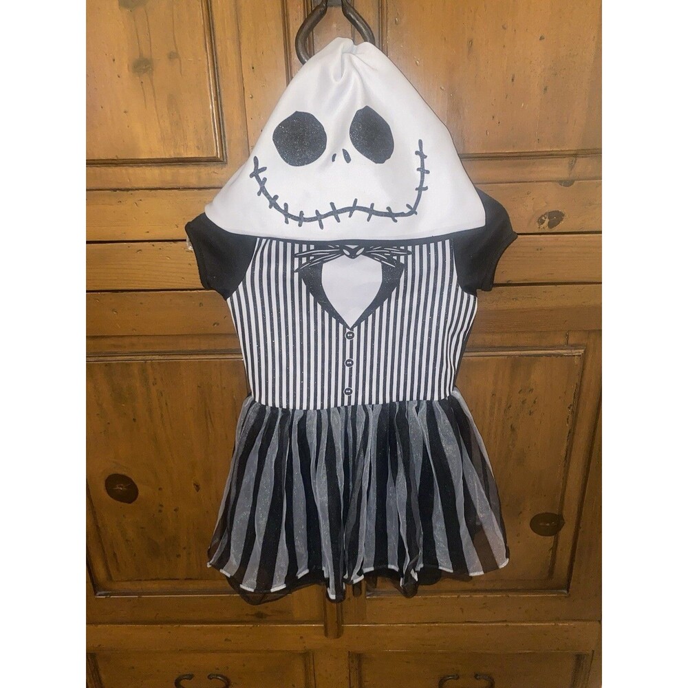 Disney Jack Skellington Hooded Costume Dress-M (7/8)-Nightmare Before Christmas